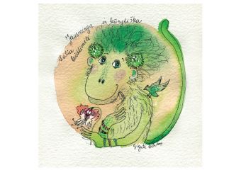 Emotional and Creative Little Green Monkey